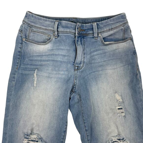 Chico's So Slimming Girlfriend Destructed Crop Jeans Light Wash Size 00 - Picture 4 of 11